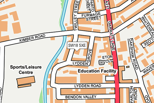 SW18 5XE map - OS OpenMap – Local (Ordnance Survey) SW18 5XE map - OS OpenMap – Local (Ordnance Survey)