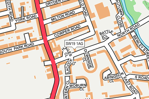 SW19 1AG map - OS OpenMap – Local (Ordnance Survey) SW19 1AG map - OS OpenMap – Local (Ordnance Survey)