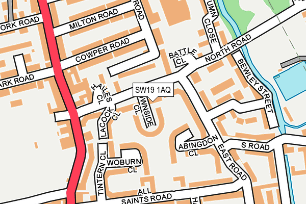 SW19 1AQ map - OS OpenMap – Local (Ordnance Survey) SW19 1AQ map - OS OpenMap – Local (Ordnance Survey)