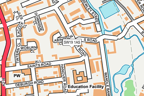 SW19 1AS map - OS OpenMap – Local (Ordnance Survey)