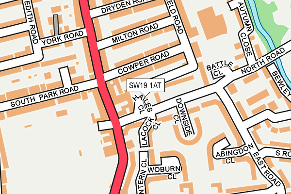 SW19 1AT map - OS OpenMap – Local (Ordnance Survey) SW19 1AT map - OS OpenMap – Local (Ordnance Survey)