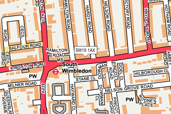 SW19 1AX map - OS OpenMap – Local (Ordnance Survey) SW19 1AX map - OS OpenMap – Local (Ordnance Survey)