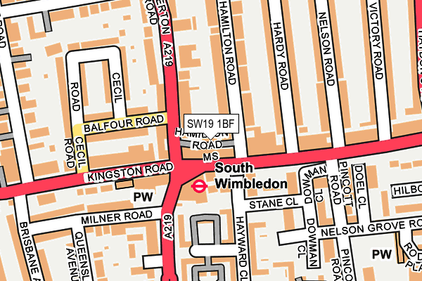 SW19 1BF map - OS OpenMap – Local (Ordnance Survey) SW19 1BF map - OS OpenMap – Local (Ordnance Survey)