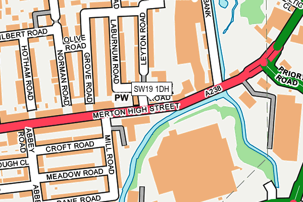 SW19 1DH map - OS OpenMap – Local (Ordnance Survey) SW19 1DH map - OS OpenMap – Local (Ordnance Survey)