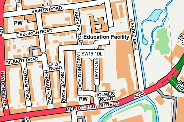 SW19 1DL map - OS OpenMap – Local (Ordnance Survey)