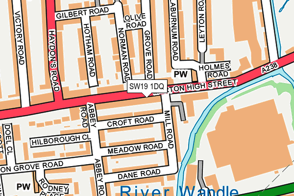 SW19 1DQ map - OS OpenMap – Local (Ordnance Survey) SW19 1DQ map - OS OpenMap – Local (Ordnance Survey)