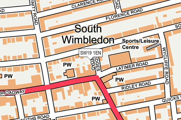 SW19 1EN map - OS OpenMap – Local (Ordnance Survey) SW19 1EN map - OS OpenMap – Local (Ordnance Survey)