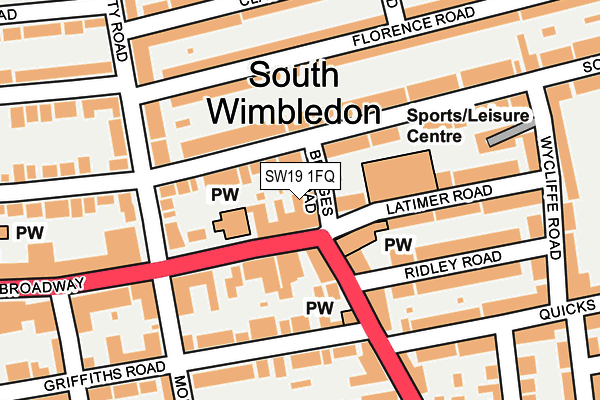 SW19 1FQ map - OS OpenMap – Local (Ordnance Survey)