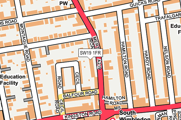 SW19 1FR map - OS OpenMap – Local (Ordnance Survey) SW19 1FR map - OS OpenMap – Local (Ordnance Survey)