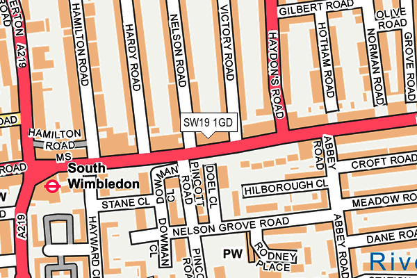 SW19 1GD map - OS OpenMap – Local (Ordnance Survey) SW19 1GD map - OS OpenMap – Local (Ordnance Survey)