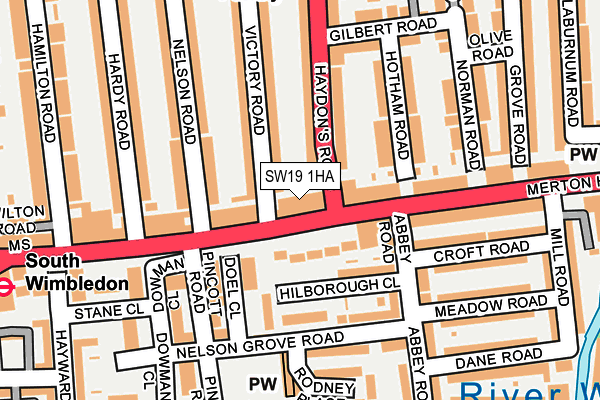 SW19 1HA map - OS OpenMap – Local (Ordnance Survey) SW19 1HA map - OS OpenMap – Local (Ordnance Survey)