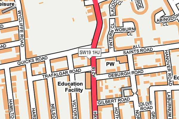 SW19 1HJ map - OS OpenMap – Local (Ordnance Survey)