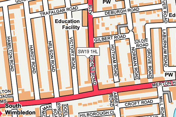 SW19 1HL map - OS OpenMap – Local (Ordnance Survey)