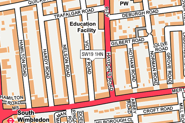 SW19 1HN map - OS OpenMap – Local (Ordnance Survey) SW19 1HN map - OS OpenMap – Local (Ordnance Survey)
