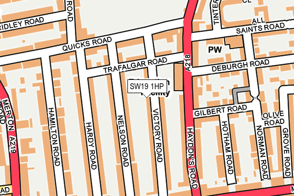 SW19 1HP map - OS OpenMap – Local (Ordnance Survey)