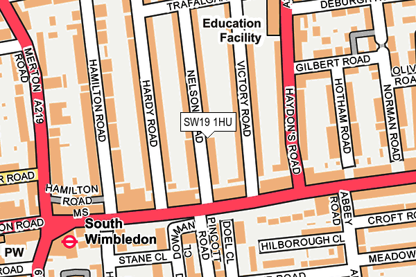 SW19 1HU map - OS OpenMap – Local (Ordnance Survey)