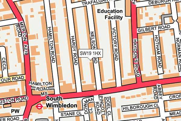 SW19 1HX map - OS OpenMap – Local (Ordnance Survey) SW19 1HX map - OS OpenMap – Local (Ordnance Survey)
