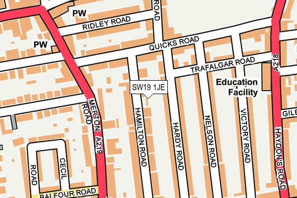 SW19 1JE map - OS OpenMap – Local (Ordnance Survey) SW19 1JE map - OS OpenMap – Local (Ordnance Survey)