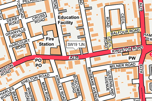 SW19 1JN map - OS OpenMap – Local (Ordnance Survey)
