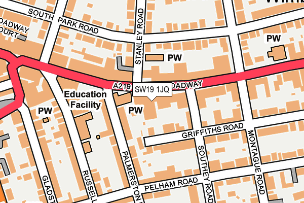 SW19 1JQ map - OS OpenMap – Local (Ordnance Survey) SW19 1JQ map - OS OpenMap – Local (Ordnance Survey)