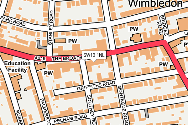 SW19 1NL map - OS OpenMap – Local (Ordnance Survey)