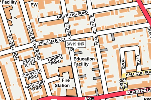 SW19 1NR map - OS OpenMap – Local (Ordnance Survey)