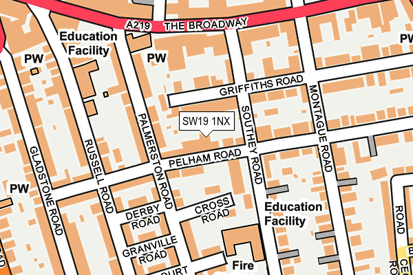 SW19 1NX map - OS OpenMap – Local (Ordnance Survey) SW19 1NX map - OS OpenMap – Local (Ordnance Survey)