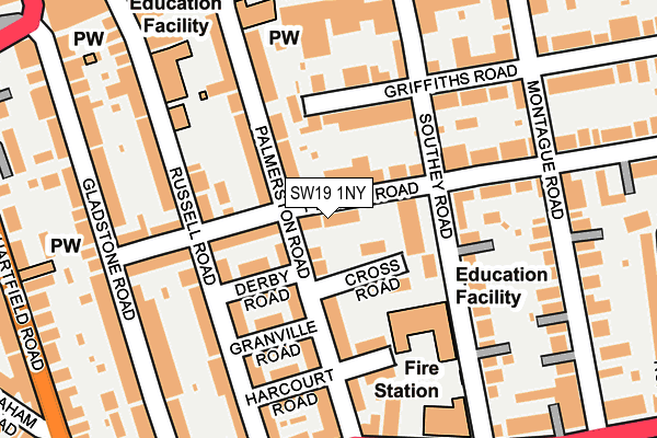 SW19 1NY map - OS OpenMap – Local (Ordnance Survey) SW19 1NY map - OS OpenMap – Local (Ordnance Survey)