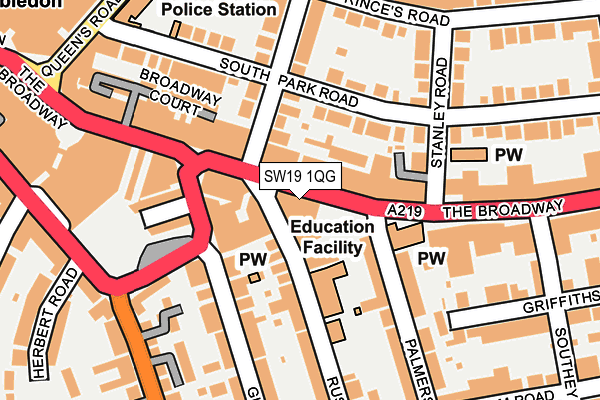 SW19 1QG map - OS OpenMap – Local (Ordnance Survey) SW19 1QG map - OS OpenMap – Local (Ordnance Survey)