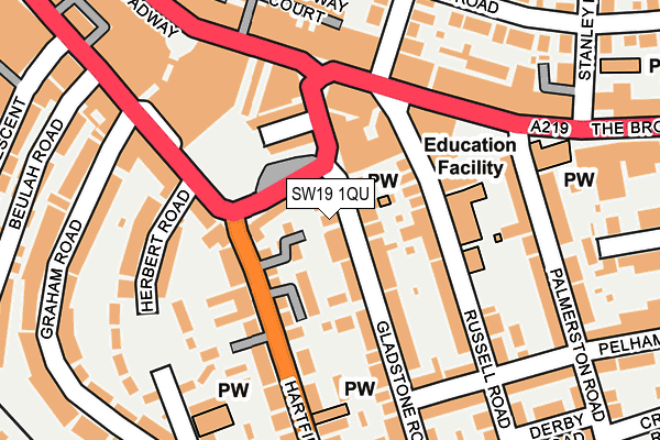 SW19 1QU map - OS OpenMap – Local (Ordnance Survey) SW19 1QU map - OS OpenMap – Local (Ordnance Survey)