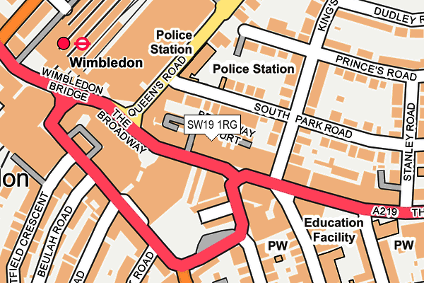 SW19 1RG map - OS OpenMap – Local (Ordnance Survey)