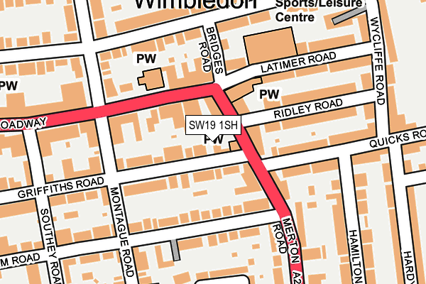 SW19 1SH map - OS OpenMap – Local (Ordnance Survey)