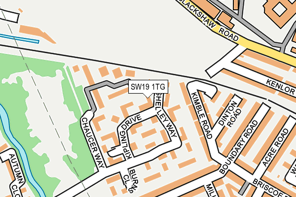 SW19 1TG map - OS OpenMap – Local (Ordnance Survey) SW19 1TG map - OS OpenMap – Local (Ordnance Survey)
