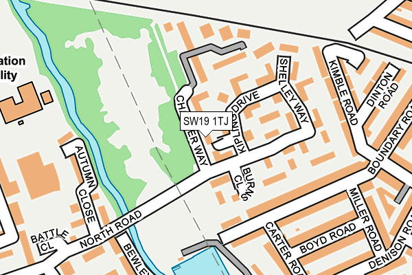 SW19 1TJ map - OS OpenMap – Local (Ordnance Survey) SW19 1TJ map - OS OpenMap – Local (Ordnance Survey)