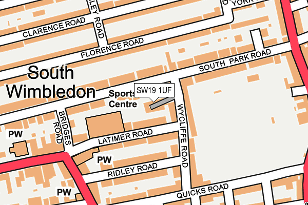 SW19 1UF map - OS OpenMap – Local (Ordnance Survey) SW19 1UF map - OS OpenMap – Local (Ordnance Survey)