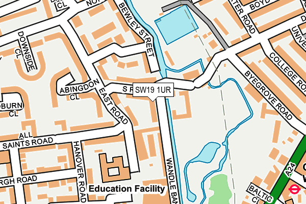 SW19 1UR map - OS OpenMap – Local (Ordnance Survey)