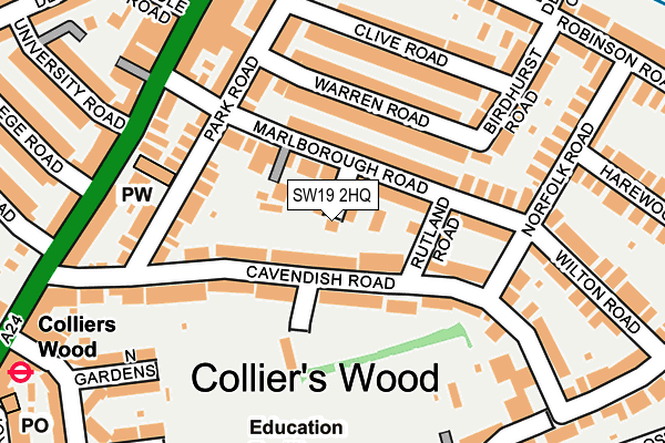 SW19 2HQ map - OS OpenMap – Local (Ordnance Survey)