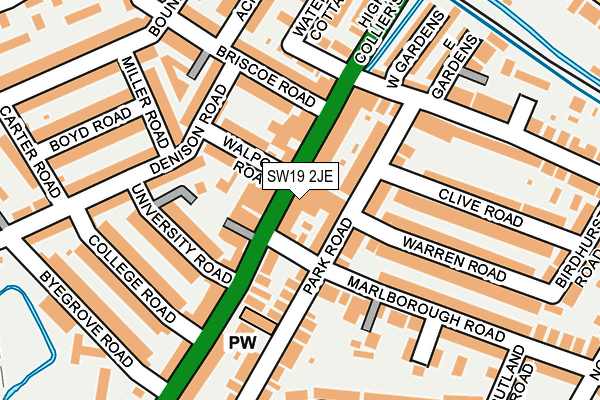 SW19 2JE map - OS OpenMap – Local (Ordnance Survey) SW19 2JE map - OS OpenMap – Local (Ordnance Survey)