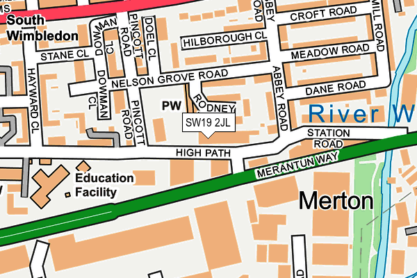 SW19 2JL map - OS OpenMap – Local (Ordnance Survey)