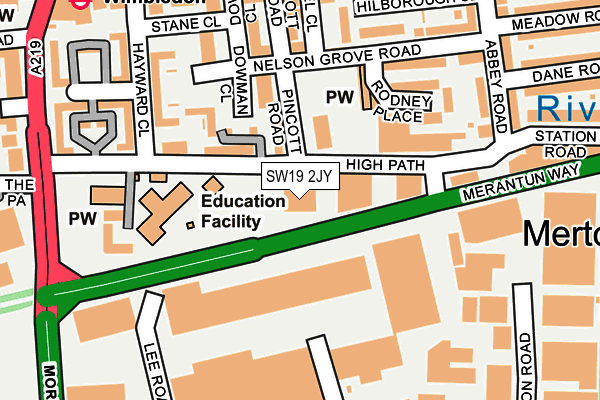 SW19 2JY map - OS OpenMap – Local (Ordnance Survey) SW19 2JY map - OS OpenMap – Local (Ordnance Survey)