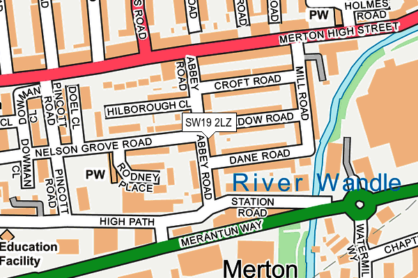 SW19 2LZ map - OS OpenMap – Local (Ordnance Survey)