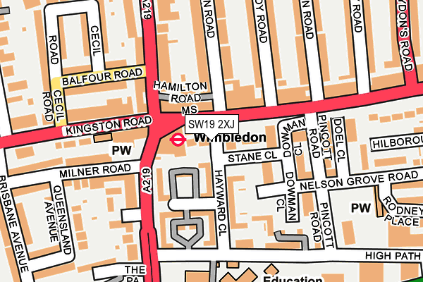 SW19 2XJ map - OS OpenMap – Local (Ordnance Survey)