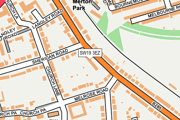 SW19 3EZ map - OS OpenMap – Local (Ordnance Survey) SW19 3EZ map - OS OpenMap – Local (Ordnance Survey)
