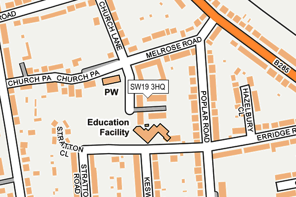 SW19 3HQ map - OS OpenMap – Local (Ordnance Survey)