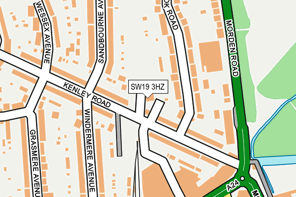 SW19 3HZ map - OS OpenMap – Local (Ordnance Survey) SW19 3HZ map - OS OpenMap – Local (Ordnance Survey)