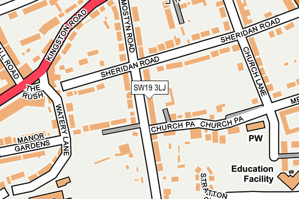 SW19 3LJ map - OS OpenMap – Local (Ordnance Survey)