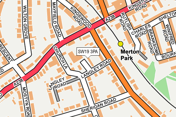 SW19 3PA map - OS OpenMap – Local (Ordnance Survey)