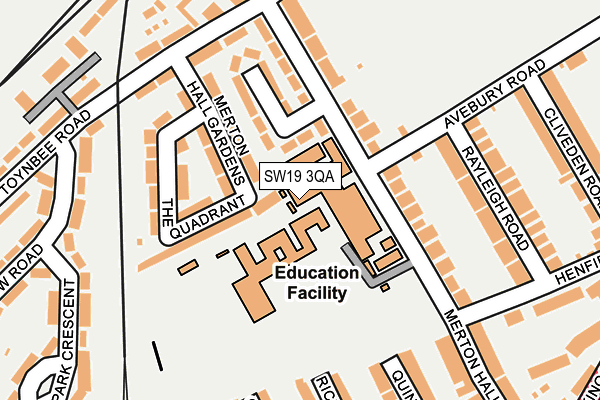 SW19 3QA map - OS OpenMap – Local (Ordnance Survey) SW19 3QA map - OS OpenMap – Local (Ordnance Survey)