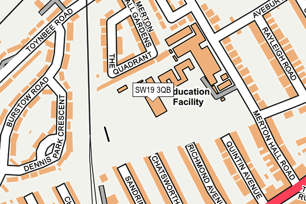 SW19 3QB map - OS OpenMap – Local (Ordnance Survey)