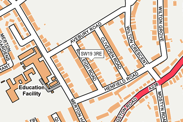SW19 3RE map - OS OpenMap – Local (Ordnance Survey)